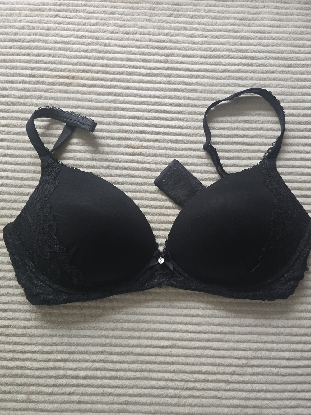 Victoria's Secret Black Lace-Trim Push-Up Bra